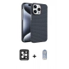 MARSİLYAN™- iPhone 15 Pro Max Kılıf Doruk Serisi - Siyah Joko Magic 5D Cam + PVD Metal Kamera Lens - SH