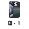 MARSİLYAN™- iPhone 15 Pro Max Kılıf Doruk Serisi - Siyah Joko Magic 5D Cam + PVD Metal Kamera Lens - SH