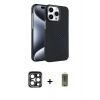 MARSİLYAN™- iPhone 15 Pro Max Kılıf Doruk Serisi - Siyah Joko Magic 5D Hayalet Cam + PVD Metal Kamera Lens - LT