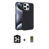 MARSİLYAN™- iPhone 15 Pro Max Kılıf Doruk Serisi - Siyah Joko Magic 5D Hayalet Cam + PVD Metal Kamera Lens - TU