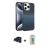 MARSİLYAN™- iPhone 15 Pro Max Kılıf Doruk Serisi - Siyah Polymer Nano Ekran Koruyucu + Raze Metal Kamera Lens - LT