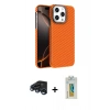 MARSİLYAN™- iPhone 15 Pro Max Kılıf Doruk Serisi - Siyah Polymer Nano Ekran Koruyucu + Raze Metal Kamera Lens - LT