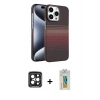 MARSİLYAN™- iPhone 15 Pro Max Kılıf Doruk Serisi - Siyah Polymer Nano Ekran Koruyucu + PVD Metal Kamera Lens - SH