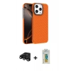 MARSİLYAN™- iPhone 15 Pro Max Kılıf Doruk Serisi - Siyah Polymer Nano Ekran Koruyucu + Raze Metal Kamera Lens - SH