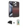 MARSİLYAN™- iPhone 15 Pro Max Kılıf Doruk Serisi - Siyah Polymer Nano Ekran Koruyucu + Raze Metal Kamera Lens - SH