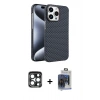 MARSİLYAN™- iPhone 15 Pro Max Kılıf Doruk Serisi - Siyah Vanessa Magic Cam + PVD Metal Kamera Lens - LT