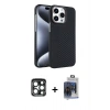 MARSİLYAN™- iPhone 15 Pro Max Kılıf Doruk Serisi - Siyah Vanessa Magic Cam + PVD Metal Kamera Lens - LT