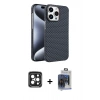 MARSİLYAN™- iPhone 15 Pro Max Kılıf Doruk Serisi - Siyah Vanessa Magic Cam + PVD Metal Kamera Lens - SH