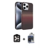 MARSİLYAN™- iPhone 15 Pro Max Kılıf Doruk Serisi - Siyah Vanessa Magic Cam + PVD Metal Kamera Lens - TU