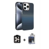 MARSİLYAN™- iPhone 15 Pro Max Kılıf Doruk Serisi - Siyah Vanessa Magic Cam + PVD Metal Kamera Lens - TU