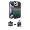 MARSİLYAN™- iPhone 15 Pro Max Kılıf Doruk Serisi - Siyah Vanessa Magic Cam + PVD Metal Kamera Lens - TU