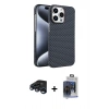 MARSİLYAN™- iPhone 15 Pro Max Kılıf Doruk Serisi - Siyah Vanessa Magic Cam + Raze Metal Kamera Lens - LT
