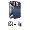 MARSİLYAN™- iPhone 15 Pro Max Kılıf Doruk Serisi - Siyah Vanessa Magic Hayalet Cam + PVD Metal Kamera Lens - GS
