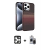 MARSİLYAN™- iPhone 15 Pro Max Kılıf Doruk Serisi - Siyah Vanessa Magic Hayalet Cam + PVD Metal Kamera Lens - GS
