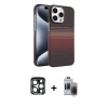 MARSİLYAN™- iPhone 15 Pro Max Kılıf Doruk Serisi - Siyah Vanessa Magic Hayalet Cam + PVD Metal Kamera Lens - LT