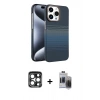 MARSİLYAN™- iPhone 15 Pro Max Kılıf Doruk Serisi - Siyah Vanessa Magic Hayalet Cam + PVD Metal Kamera Lens - LT