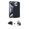 MARSİLYAN™- iPhone 15 Pro Max Kılıf Doruk Serisi - Siyah Vanessa Magic Hayalet Cam + Raze Metal Kamera Lens - SH