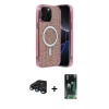 MARSİLYAN™- iPhone 15 Pro Max Kılıf Eksen Çizgi - Şeffaf 360 Full Body Arka Koruyucu + Raze Metal Kamera Lens - LT