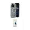 MARSİLYAN™- iPhone 15 Pro Max Kılıf Eksen Çizgi - Şeffaf Pasifik Cam Ekran Koruyucu