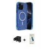 MARSİLYAN™- iPhone 15 Pro Max Kılıf Eksen Çizgi - Şeffaf Pasifik Cam Ekran Koruyucu + Raze Metal Kamera Lens - SH