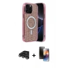 MARSİLYAN™- iPhone 15 Pro Max Kılıf Eksen Çizgi - Siyah 3D Antistatik Mat Seramik Nano Ekran Koruyucu + Raze Metal Kamera Lens - TMGI