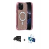 MARSİLYAN™- iPhone 15 Pro Max Kılıf Eksen Çizgi - Siyah 3D Antistatik Seramik Nano Ekran Koruyucu + Raze Metal Kamera Lens - GS
