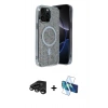 MARSİLYAN™- iPhone 15 Pro Max Kılıf Eksen Çizgi - Siyah 3D Antistatik Seramik Nano Ekran Koruyucu + Raze Metal Kamera Lens - TMGI