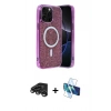 MARSİLYAN™- iPhone 15 Pro Max Kılıf Eksen Çizgi - Siyah 3D Antistatik Seramik Nano Ekran Koruyucu + Raze Metal Kamera Lens - TMGI