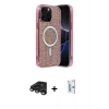 MARSİLYAN™- iPhone 15 Pro Max Kılıf Eksen Çizgi - Siyah Bilvis 0.18mm Plus Cam Ekran Koruyucu + Raze Metal Kamera Lens - TMGI