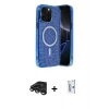 MARSİLYAN™- iPhone 15 Pro Max Kılıf Eksen Çizgi - Siyah Bilvis 0.18mm Plus Cam Ekran Koruyucu + Raze Metal Kamera Lens - TMGI