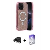 MARSİLYAN™- iPhone 15 Pro Max Kılıf Eksen Çizgi - Siyah Bilvis 5in1 3D Magic Cam Ekran Koruyucu + Raze Metal Kamera Lens - TMGI