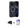 MARSİLYAN™- iPhone 15 Pro Max Kılıf Eksen Çizgi - Siyah Bilvis 5in1 3D Magic Cam Ekran Koruyucu + Raze Metal Kamera Lens - TMGI