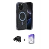 MARSİLYAN™- iPhone 15 Pro Max Kılıf Eksen Çizgi - Siyah Bilvis 5in1 3D Magic Cam Ekran Koruyucu + Raze Metal Kamera Lens - SH