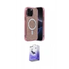 MARSİLYAN™- iPhone 15 Pro Max Kılıf Eksen Çizgi - Siyah Bilvis 5in1 5D Magic Hayalet Cam Ekran Koruyucu