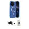 MARSİLYAN™- iPhone 15 Pro Max Kılıf Eksen Çizgi - Siyah Bilvis Hayalet Cam Ekran Koruyucu + Siyah Raze Metal Kamera Lens