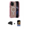 MARSİLYAN™- iPhone 15 Pro Max Kılıf Eksen Çizgi - Siyah Buffer Hayalet Cam Ekran Koruyucu + Raze Metal Kamera Lens - SH
