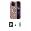 MARSİLYAN™- iPhone 15 Pro Max Kılıf Eksen Çizgi - Siyah Joko Magic 5D Cam + PVD Metal Kamera Lens - GI