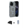 MARSİLYAN™- iPhone 15 Pro Max Kılıf Eksen Çizgi - Siyah Joko Magic 5D Cam + Raze Metal Kamera Lens - TMGI