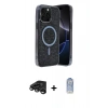 MARSİLYAN™- iPhone 15 Pro Max Kılıf Eksen Çizgi - Siyah Joko Magic 5D Cam + Raze Metal Kamera Lens - TMGI