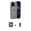 MARSİLYAN™- iPhone 15 Pro Max Kılıf Eksen Çizgi - Siyah Joko Magic 5D Hayalet Cam + PVD Metal Kamera Lens - GI