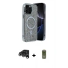 MARSİLYAN™- iPhone 15 Pro Max Kılıf Eksen Çizgi - Siyah Joko Magic 5D Hayalet Cam + Raze Metal Kamera Lens - GS