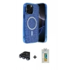 MARSİLYAN™- iPhone 15 Pro Max Kılıf Eksen Çizgi - Siyah Polymer Nano Ekran Koruyucu + Raze Metal Kamera Lens - LT