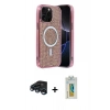 MARSİLYAN™- iPhone 15 Pro Max Kılıf Eksen Çizgi - Siyah Polymer Nano Ekran Koruyucu + Raze Metal Kamera Lens - LT