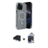 MARSİLYAN™- iPhone 15 Pro Max Kılıf Eksen Çizgi - Siyah Vanessa Magic Cam + Raze Metal Kamera Lens - LT