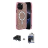 MARSİLYAN™- iPhone 15 Pro Max Kılıf Eksen Çizgi - Siyah Vanessa Magic Cam + Raze Metal Kamera Lens - LT