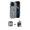 MARSİLYAN™- iPhone 15 Pro Max Kılıf Eksen Çizgi - Siyah Vanessa Magic Cam + PVD Metal Kamera Lens - GS