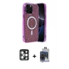 MARSİLYAN™- iPhone 15 Pro Max Kılıf Eksen Çizgi - Siyah Vanessa Magic Cam + PVD Metal Kamera Lens - LT