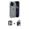 MARSİLYAN™- iPhone 15 Pro Max Kılıf Eksen Çizgi - Siyah Vanessa Magic Cam + PVD Metal Kamera Lens - LT