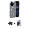 MARSİLYAN™- iPhone 15 Pro Max Kılıf Eksen Çizgi - Siyah Vanessa Magic Cam + Titanyum Gri Raze Metal Kamera Lens