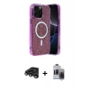 MARSİLYAN™- iPhone 15 Pro Max Kılıf Eksen Çizgi - Siyah Vanessa Magic Hayalet Cam + Raze Metal Kamera Lens - TMGI